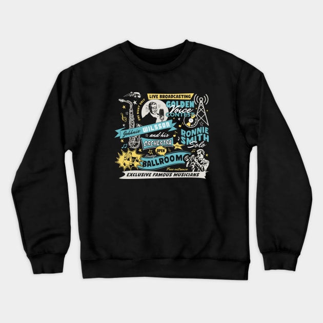 Vintage Retro Jazz Age Poster Comics Style Crewneck Sweatshirt by jazzworldquest